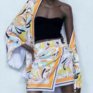 MY274 NWT ZARA PRINTED SKORT